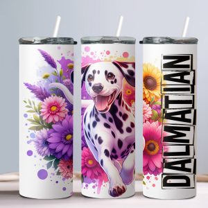 Dog Dalmation - 20oz Straight Tumbler w/ Straw