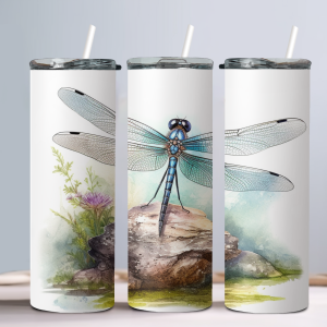 Dragonfly (Design 19) - 20oz Straight Tumbler w/ Straw