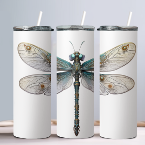Dragonfly (Design 30) - 20oz Straight Tumbler w/ Straw