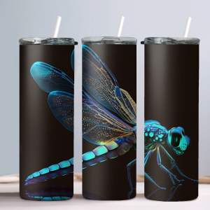 Dragonfly (Design 31) - 20oz Straight Tumbler w/ Straw
