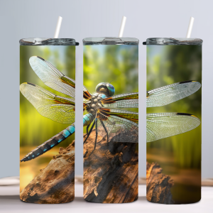 Dragonfly (Design 32) - 20oz Straight Tumbler w/ Straw