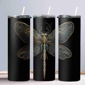Dragonfly (Design 41) - 20oz Straight Tumbler w/ Straw