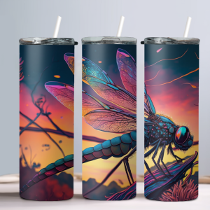 Dragonfly (Design 46) - 20oz Straight Tumbler w/ Straw