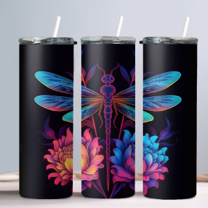 Dragonfly (Design 77) - 20oz Straight Tumbler w/ Straw