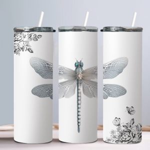 Dragonfly (Design 87) - 20oz Straight Tumbler w/ Straw