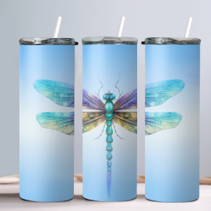 Dragonfly (Design 89) - 20oz Straight Tumbler w/ Straw