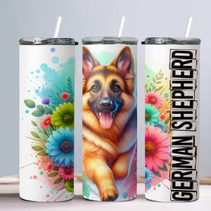 Dog German Shepherd - 20oz Straight Tumbler w/ Straw