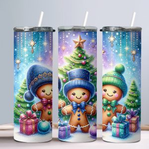 Christmas Gingerbread (Design 1) - 20oz Straight Tumbler w/ Straw
