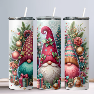 Holiday Winter Gnomes (Design 10) - 20oz Straight Tumbler w/ Straw