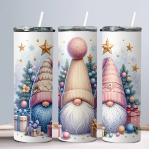 Holiday Winter Gnomes (Design 11) - 20oz Straight Tumbler w/ Straw