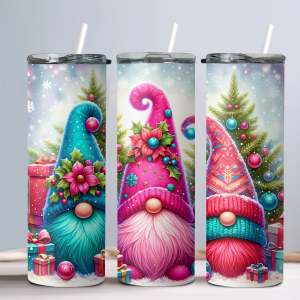 Holiday Winter Gnomes (Design 13) - 20oz Straight Tumbler w/ Straw