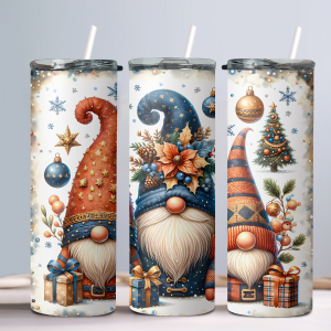 Holiday Winter Gnomes (Design 14) - 20oz Straight Tumbler w/ Straw