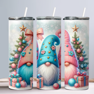 Holiday Winter Gnomes (Design 17) - 20oz Straight Tumbler w/ Straw
