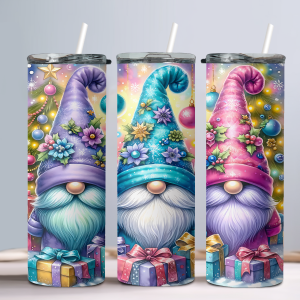 Holiday Winter Gnomes (Design 23) - 20oz Straight Tumbler w/ Straw