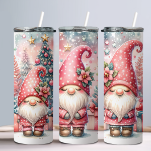 Holiday Winter Gnomes (Design 25) - 20oz Straight Tumbler w/ Straw