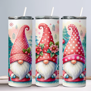Holiday Winter Gnomes (Design 28) - 20oz Straight Tumbler w/ Straw