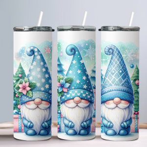 Holiday Winter Gnomes (Design 29) - 20oz Straight Tumbler w/ Straw