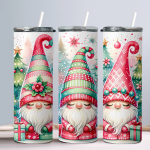 Holiday Winter Gnomes (Design 30) - 20oz Straight Tumbler w/ Straw