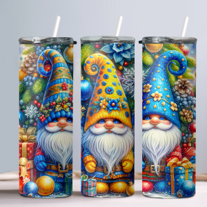 Holiday Winter Gnomes (Design 31) - 20oz Straight Tumbler w/ Straw