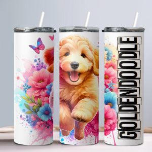 Dog Golden Doodle - 20oz Straight Tumbler w/ Straw