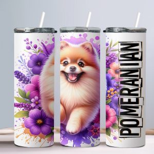Dog Pomeranian - 20oz Straight Tumbler w/ Straw