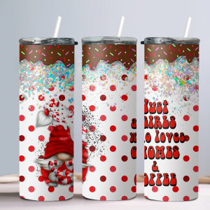 I Love Gnomes Holiday Winter - 20oz Straight Tumbler w/ Straw