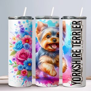 Dog Yorkshire Terrier - 20oz Straight Tumbler w/ Straw