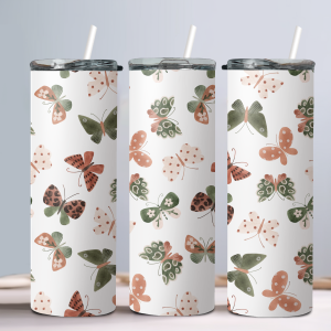 Butterfly (Design 63) - 20oz Straight Tumbler w/ Straw