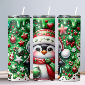 Penquin Winter - 20oz Straight Tumbler w/ Straw