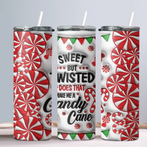 Sweet But Twisted ...  Candy Cane - 20oz Straight Tumbler w/ Straw