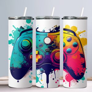 Gamer Controller (Design 2) - 20oz Straight Tumbler w/ Straw