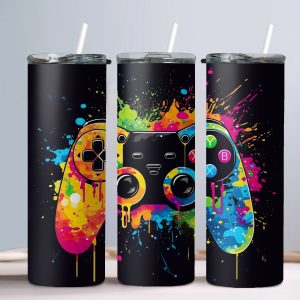 Gamer Controller (Design 4) - 20oz Straight Tumbler w/ Straw