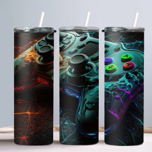Gamer Controller (Design 5) - 20oz Straight Tumbler w/ Straw