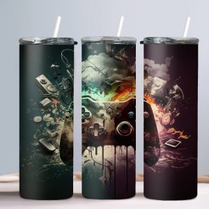 Gamer Controller (Design 6) - 20oz Straight Tumbler w/ Straw