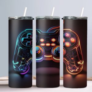 Gamer Controller (Design 8) - 20oz Straight Tumbler w/ Straw