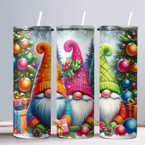 Holiday Winter Gnomes (Design 20) - 20oz Straight Tumbler w/ Straw