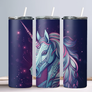Unicorn (Design 154) - 20oz Straight Tumbler w/ Straw