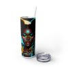Pisces (Black Woman) - 20oz Straight Tumbler w/ Straw - Image 2