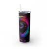 Aries (Neon Design) - 20oz Straight Tumbler w/ Straw - Image 5