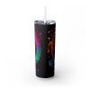 Aries (Neon Design) - 20oz Straight Tumbler w/ Straw - Image 4
