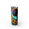Pisces (Black Woman) - 20oz Straight Tumbler w/ Straw - Image 3