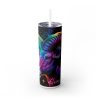 Aries (Neon Design) - 20oz Straight Tumbler w/ Straw - Image 3