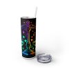 Libra (Neon Design #2) - 20oz Straight Tumbler w/ Straw - Image 2