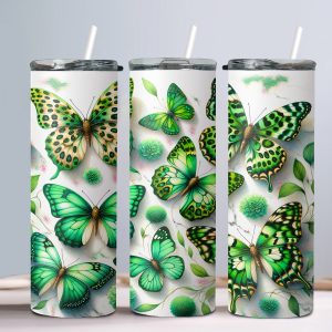 3D Butterflies (Design 10) - 20oz Straight Tumbler w/ Straw