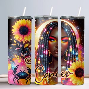 Cancer (Black Woman) - 20oz Straight Tumbler w/ Straw