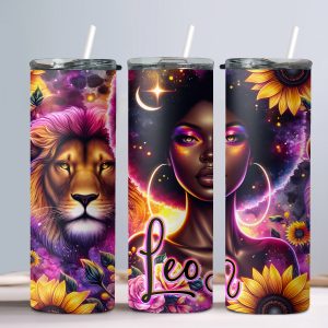 Leo (Black Woman) - 20oz Straight Tumbler w/ Straw