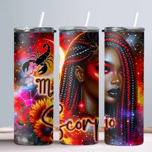 Scorpio (Black Woman) - 20oz Straight Tumbler w/ Straw
