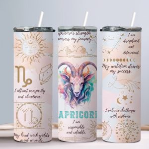 Capricorn (Affirmation Design) - 20oz Straight Tumbler w/ Straw