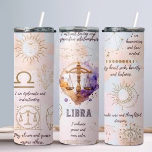 Libra (Affirmation Design) - 20oz Straight Tumbler w/ Straw