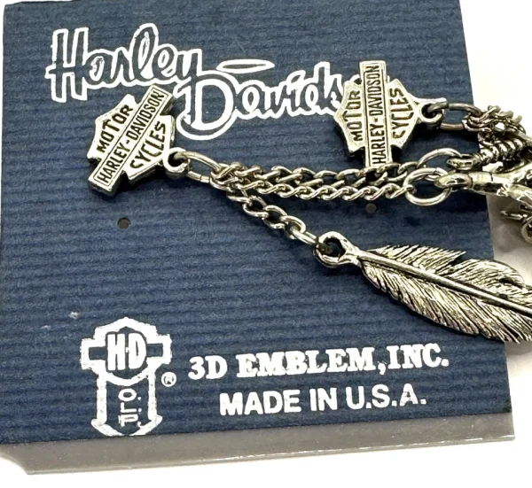 Harley Davidson Silver Tone Feather Dagger & Claw Pierced Earrings